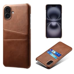 SKALO iPhone 17 PU-Läder Korthållare Skal - Brun