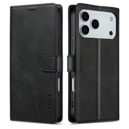 SKALO iPhone 17 Pro Max LC.IMEEKE Premium PU-läder Plånboksfodral - Svart