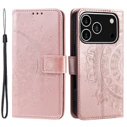 SKALO iPhone 17 Pro Mandala Lompakkokotelo - Ruusukulta