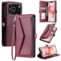 SKALO iPhone 17 Pro PU-Läder Envelope Plånboksfodral - Röd