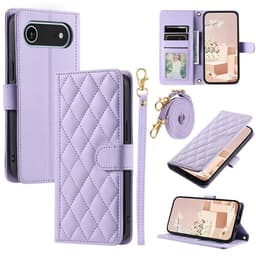 SKALO iPhone Air Quiltat Axelrem Plånboksfodral - Lila