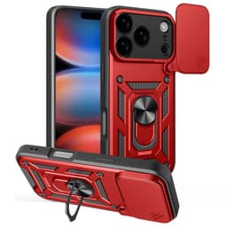 SKALO iPhone 17 Pro Armor Metallring Kameraslider Skal - Röd