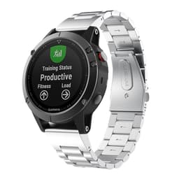 Sølvfarget klokkereim i rustfritt stål 26 mm for Fenix 5x/6x/7X/8 51 mm