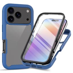 SKALO iPhone 17 Pro Max Shockproof Clear Hybrid+Skärmskydd Skal - Blå