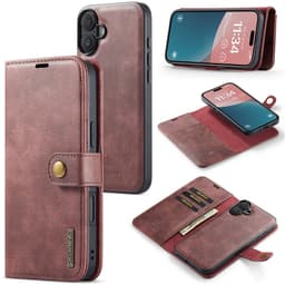 DG MING iPhone 17 2-i-1 Magnet Plånboksfodral - Röd