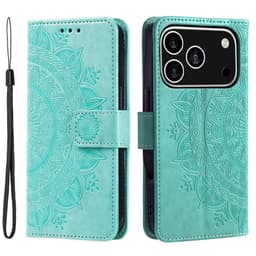 SKALO iPhone 17 Pro Mandala Plånboksfodral - Turkos