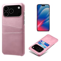 SKALO iPhone 17 Pro Max PU-Läder Korthållare Skal - Roséguld
