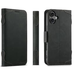 SKALO iPhone 17 SUTENI J07 PU-Läder Plånboksfodral - Svart