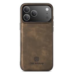 DG MING iPhone 17 Pro Max Premium PU-Läder Hybrid Skal - Mörkbrun