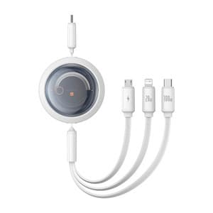 Snabbladdningskabel 3in1 Baseus Free2Draw USB-C till USB-C/Lightning/M