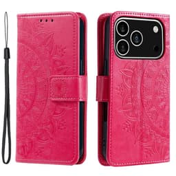 SKALO iPhone 17 Pro Mandala Plånboksfodral - Cerise