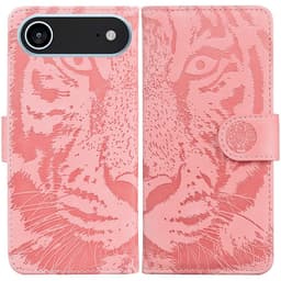SKALO iPhone Air Embossed Tiger Plånboksfodral - Rosa