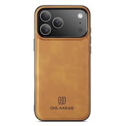DG MING iPhone 17 Pro Max Premium PU-Läder Hybrid Skal - Brun