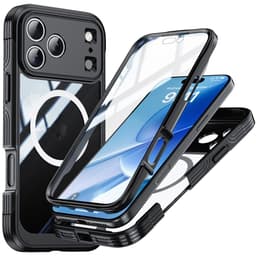 SKALO iPhone 17 Pro Max Shockproof Clear Hybrid+Skärmskydd Skal - Svart