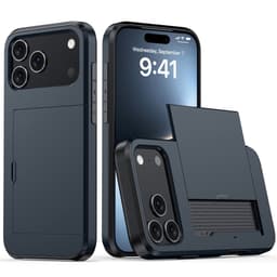 SKALO iPhone 17 Pro Max Armor Korthållare Skal - Blå