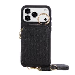 CHIC Lychee Textur PU Läder Plånboksfodral med Rem för iPhone 16 Pro