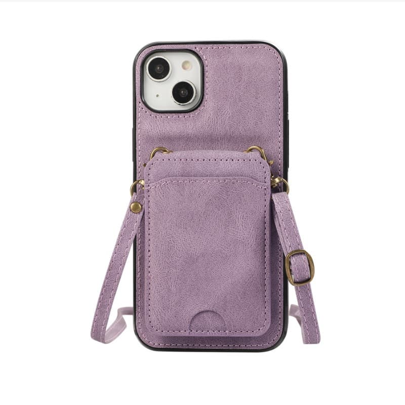3in1 Violetti PUnahkainen lompakkokotelo yhteensopiva iPhone 17 Pron