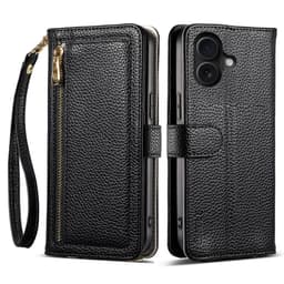 SKALO iPhone 17 ESEBLE E11 Litchi Mirror Plånboksfodral - Svart