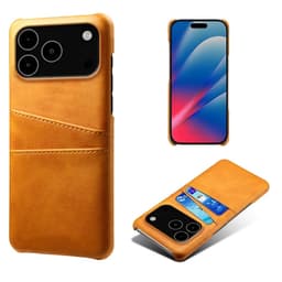 SKALO iPhone 17 Pro Max PU-Läder Korthållare Skal - Ljusbrun