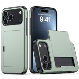 SKALO iPhone 17 Pro Armor Korthållare Skal - Grön