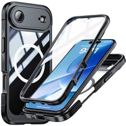 SKALO iPhone Air Shockproof Clear Hybrid+Skärmskydd Skal - Svart