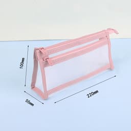 Rosa Mesh Pennaletui, Stor Kapasitet Dobbelt Lag Blyantveske