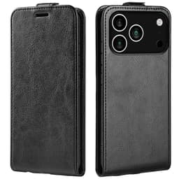 SKALO iPhone 17 Pro Vertical Flip PU-Læder Flip Cover - Sort