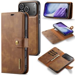 DG MING iPhone 17 Pro Max 2-i-1 Magnet Plånboksfodral - Brun