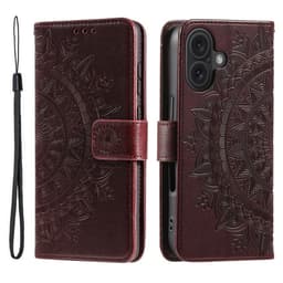 SKALO iPhone 17 Mandala Plånboksfodral - Brun