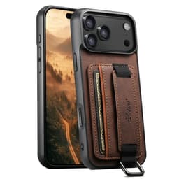 SKALO iPhone 17 Pro SUTENI H13 PU-läder Korthållare Skal - Brun