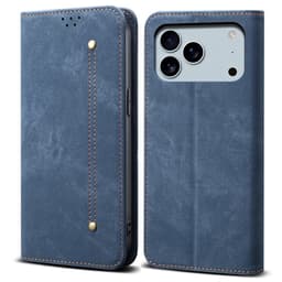 SKALO iPhone 17 Pro Max Jeans Plånboksfodral - Blå
