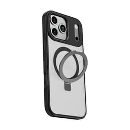 Svart magnetisk telefonveske kompatibel med iPhone 16 med usynlig stativ