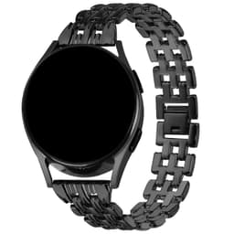 Klockarmband i rostfritt stål med diamanter och fem pärlor Svart
