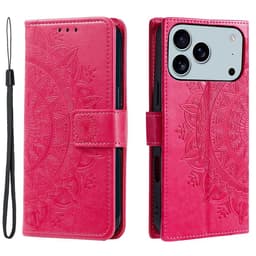 SKALO iPhone 17 Pro Max Mandala Plånboksfodral - Cerise