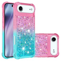 SKALO iPhone Air Kvicksand Glitter Skal - Rosa-Turkos