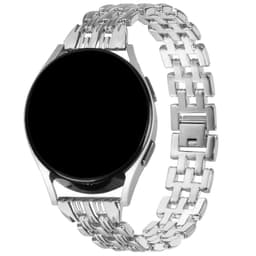 Klokkerem i rustfritt stål med fem rader og diamantsmykker Sølv