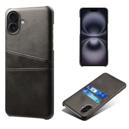 SKALO iPhone 17 PU-Läder Korthållare Skal - Svart