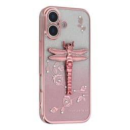 SKALO iPhone 17 KADEM Dragonfly Glitter Skal - Rosa