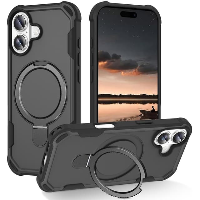 SKALO iPhone 17 Armor Ring Cover - Sort