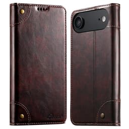 SKALO iPhone Air SUTENI PU-Läder Plånboksfodral - Brun