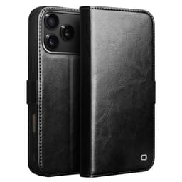 SKALO iPhone 17 Pro Max QIALINO Äkta Läder Plånboksfodral - Svart