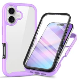 SKALO iPhone 17 Shockproof Clear Hybrid+Skärmskydd Skal - Lila