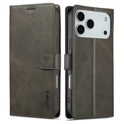 SKALO iPhone 17 Pro Max LC.IMEEKE Premium PU-läder Plånboksfodral - Grå