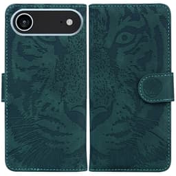 SKALO iPhone Air Embossed Tiger Plånboksfodral - Grön