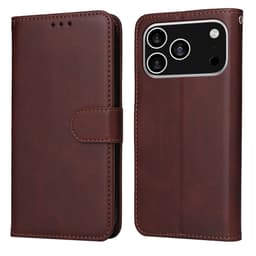 SKALO iPhone 17 Pro PU-läder Plånboksfodral - Brun