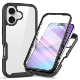 SKALO iPhone 17 Shockproof Clear Hybrid+Skærmbeskyttelse Cover - Sort