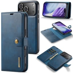 DG MING iPhone 17 Pro Max 2-i-1 Magnet Plånboksfodral - Blå