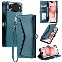 SKALO iPhone Air PU-Läder Envelope Plånboksfodral - Grön