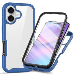 SKALO iPhone 17 Shockproof Clear Hybrid+Skärmskydd Skal - Blå