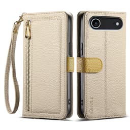 SKALO iPhone Air ESEBLE E11 Litchi Mirror Plånboksfodral - Khaki
